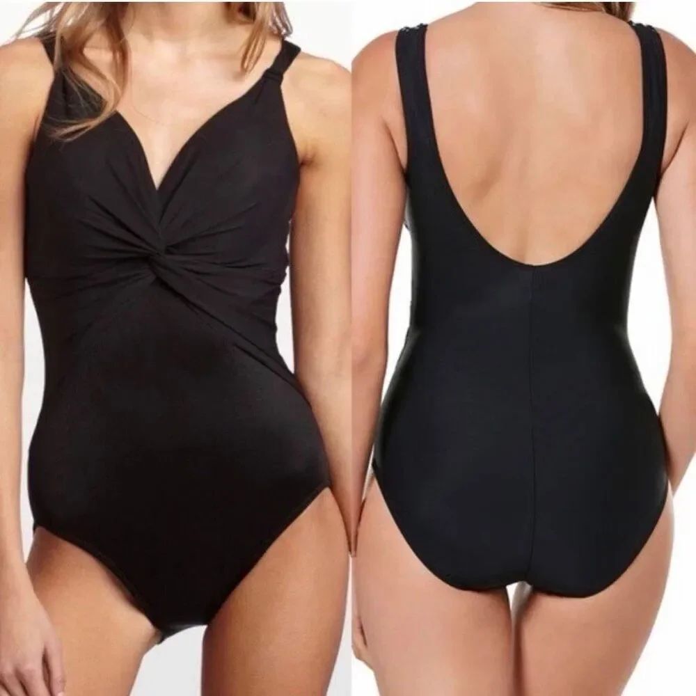 Miraclesuit Pandora One Piece Swimsuit in Black Size 16